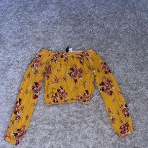 Yellow Floral Crop Top
